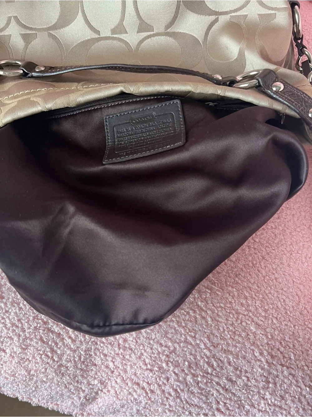 Coach Signature Carly Hobo Shoulder Bag